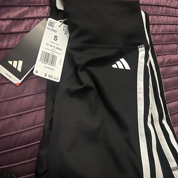 adidas Pants - adidas Black Leggings with White Accents - NWT - Womens small